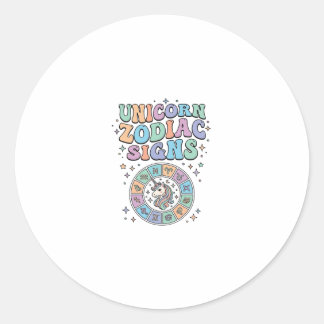 Einhorn-Sternzeichen Kawaii-Vektordesign_1 Runder Aufkleber