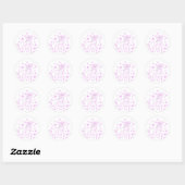 Einhorn-Sticker mit rosa Frühlingsblumen Runder Aufkleber (Blatt)