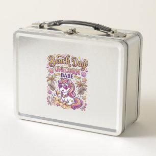 Einhorn Strand Tag Einhorn Babe Stylisch Zazzle De Metall Brotdose