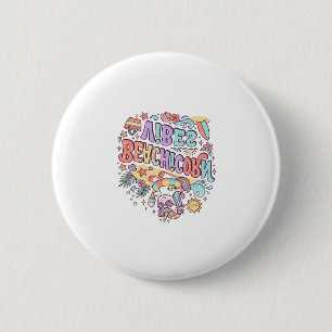 Einhorn StrandEinhorn Vibes Whimsical Weißer Hinte Button