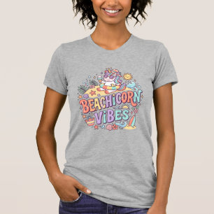 Einhorn Strandhorn Stimmung Whimsical Weißer Hinte T-Shirt