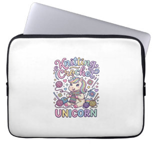 Einhorn Stricken Häkeln Einhorn Charmant Weiß Ba Laptopschutzhülle