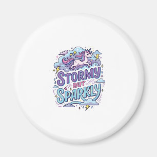 Einhorn stürmisch aber funkelnd Retro-Stil Süßes G Magnet