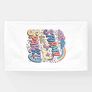 Einhorn stürmisch aber funkelnd wunderliche Merch  Banner