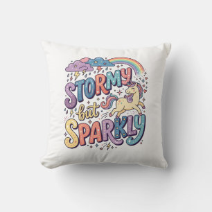 Einhorn stürmisch aber funkelnd wunderliche Merch Kissen