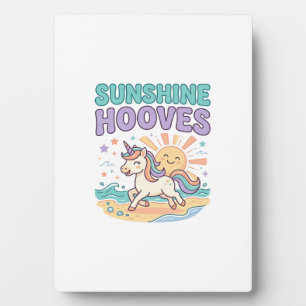 Einhorn Sunshine Hufe Trendiges Grafik T-Shirt Des Fotoplatte