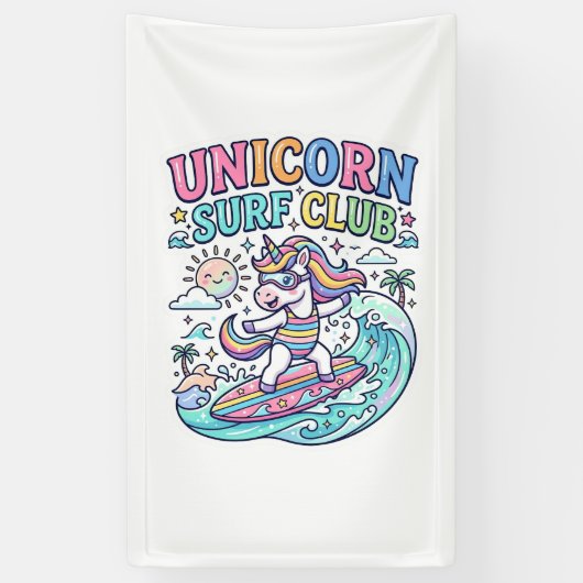 Einhorn-Surf-Club Banner (Vertikal)