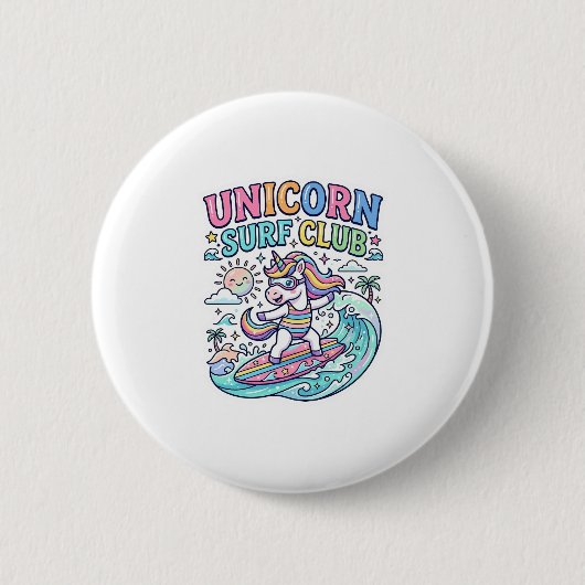 Einhorn-Surf-Club Button (Vorderseite)