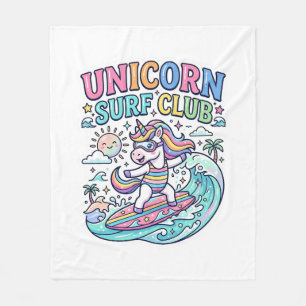 Einhorn-Surf-Club Fleecedecke