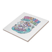 Einhorn-Surf-Club Fliese (Seite)