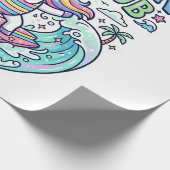 Einhorn-Surf-Club Geschenkpapier (Ecke)