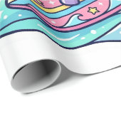 Einhorn-Surf-Club Geschenkpapier (Rolleneckpunkt)