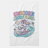 Einhorn-Surf-Club Geschirrtuch (Vertikal)