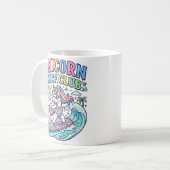 Einhorn-Surf-Club Kaffeetasse (Vorderseite Links)