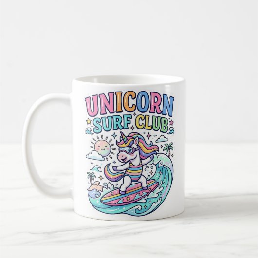 Einhorn-Surf-Club Kaffeetasse (Links)