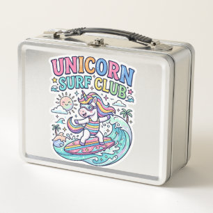 Einhorn-Surf-Club Metall Brotdose