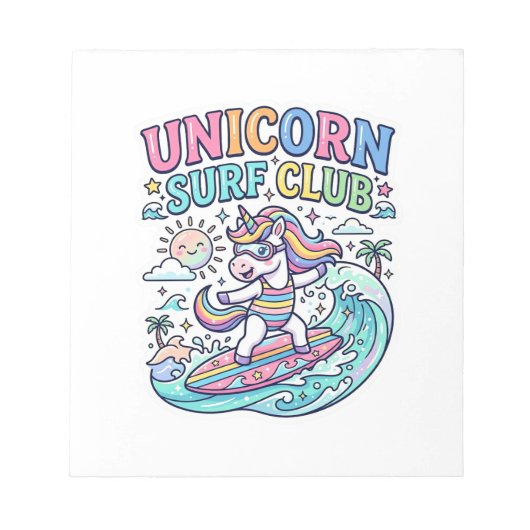 Einhorn-Surf-Club Notizblock (Vorderseite)
