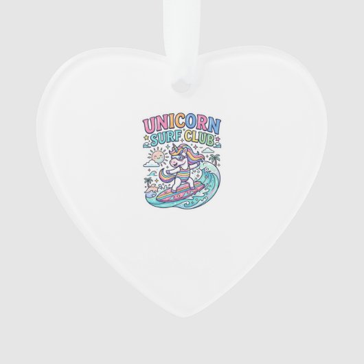 Einhorn-Surf-Club Ornament (Vorderseite)