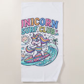 Einhorn-Surf-Club Strandtuch (Vorderseite)