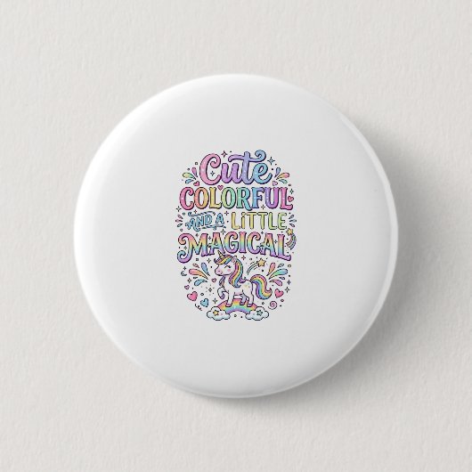 Einhorn Süß Bunt und ein bisschen Magisches Origin Button (Vorderseite)
