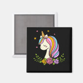 Einhorn Süß Whimsical Mädchenhaft D Name Magnet (Vorderseite/Rückseite)