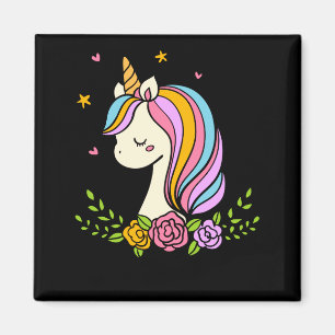Einhorn Süß Whimsical Mädchenhaft D Name Magnet
