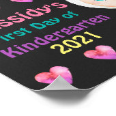 Einhorn Süsse Girl First Day School Chalkboard Poster (Ecke)