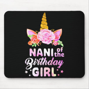 Einhorn süße Nani des Geburtstagsmädchens lustig Mousepad