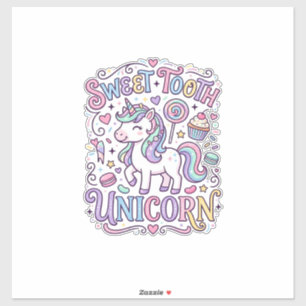 Einhorn Süßer Zahn Einhorn Original Merch Design_ Aufkleber