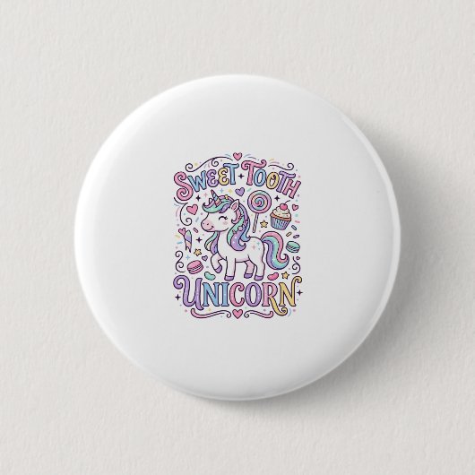 Einhorn Süßer Zahn Einhorn Original Merch Design_ Button (Vorderseite)