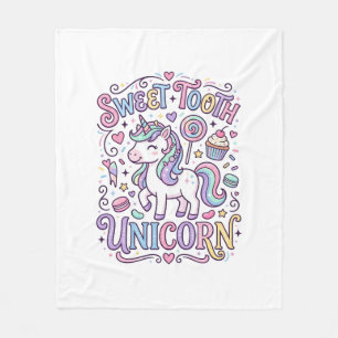 Einhorn Süßer Zahn Einhorn Original Merch Design_ Fleecedecke