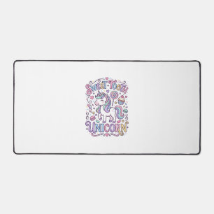 Einhorn Süßer Zahn Einhorn Original Merch Design_ Schreibtischunterlage