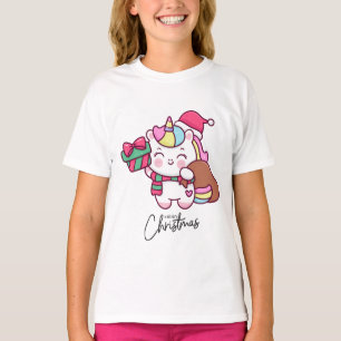 Einhorn T-Shirt-Design für die Weihnachtsfeier T-Shirt