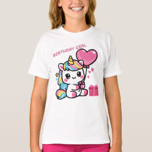 Einhorn-T-Shirt für Geburtstagsmädchen Magisches E T-Shirt