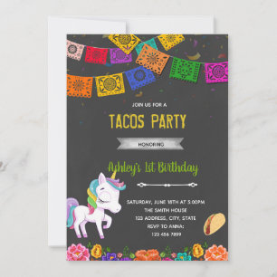Einhorn-Taco-Party-Einladung Einladung