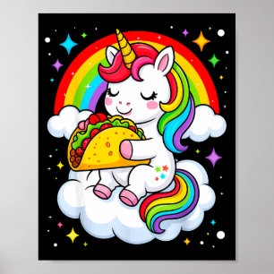 Einhorn-Taco-Regenbogen-Fiesta-cinco-de-mayo-Klein Poster