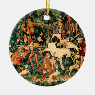 Einhorn Tapestries verteidigt Jagd Keramik Ornament