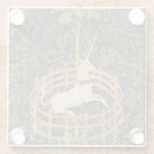 Einhorn-Tapisserien - Klassische Tapisserie Glasuntersetzer (Rückseite)