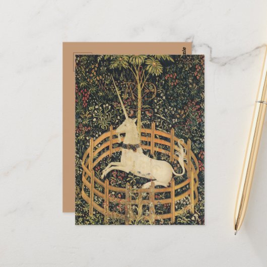 Einhorn-Tapisserien - Klassische Tapisserie Postkarte (Vorderseite/Rückseite Beispiel)