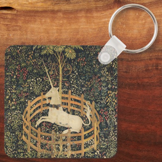 Einhorn-Tapisserien - Klassische Tapisserie Schlüsselanhänger (Rückseite)