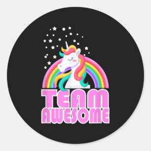 Einhorn-Team-Toll Regenbogen Jga-Hochzeit Braut Un Runder Aufkleber