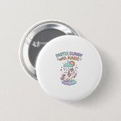 Einhorn Teilweise bewölkt mit magischem trendigem Button (Vorne & Hinten)
