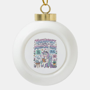 Einhorn-Therapeut mit einer magischen Seite Gesche Keramik Kugel-Ornament