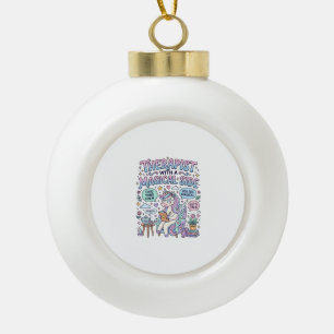 Einhorn-Therapeut mit einer magischen Seite Gesche Keramik Kugel-Ornament