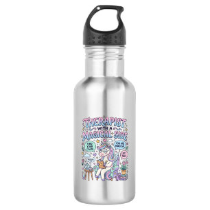 Einhorn-Therapeut mit magischer Seite Geschenkidee Edelstahlflasche