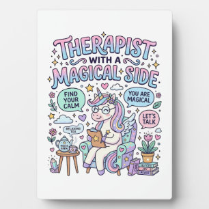 Einhorn-Therapeut mit magischer Seite Geschenkidee Fotoplatte
