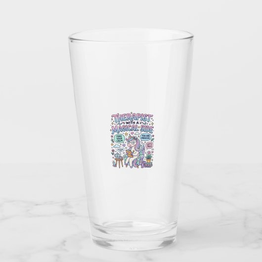 Einhorn-Therapeut mit magischer Seite Geschenkidee Glas (Vorderseite)