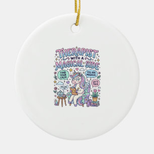 Einhorn-Therapeut mit magischer Seite Geschenkidee Keramik Ornament