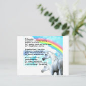 Einhorn - Tochter-Gedicht Postkarte (Stehend Vorderseite)