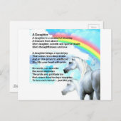 Einhorn - Tochter-Gedicht Postkarte (Vorne/Hinten)
